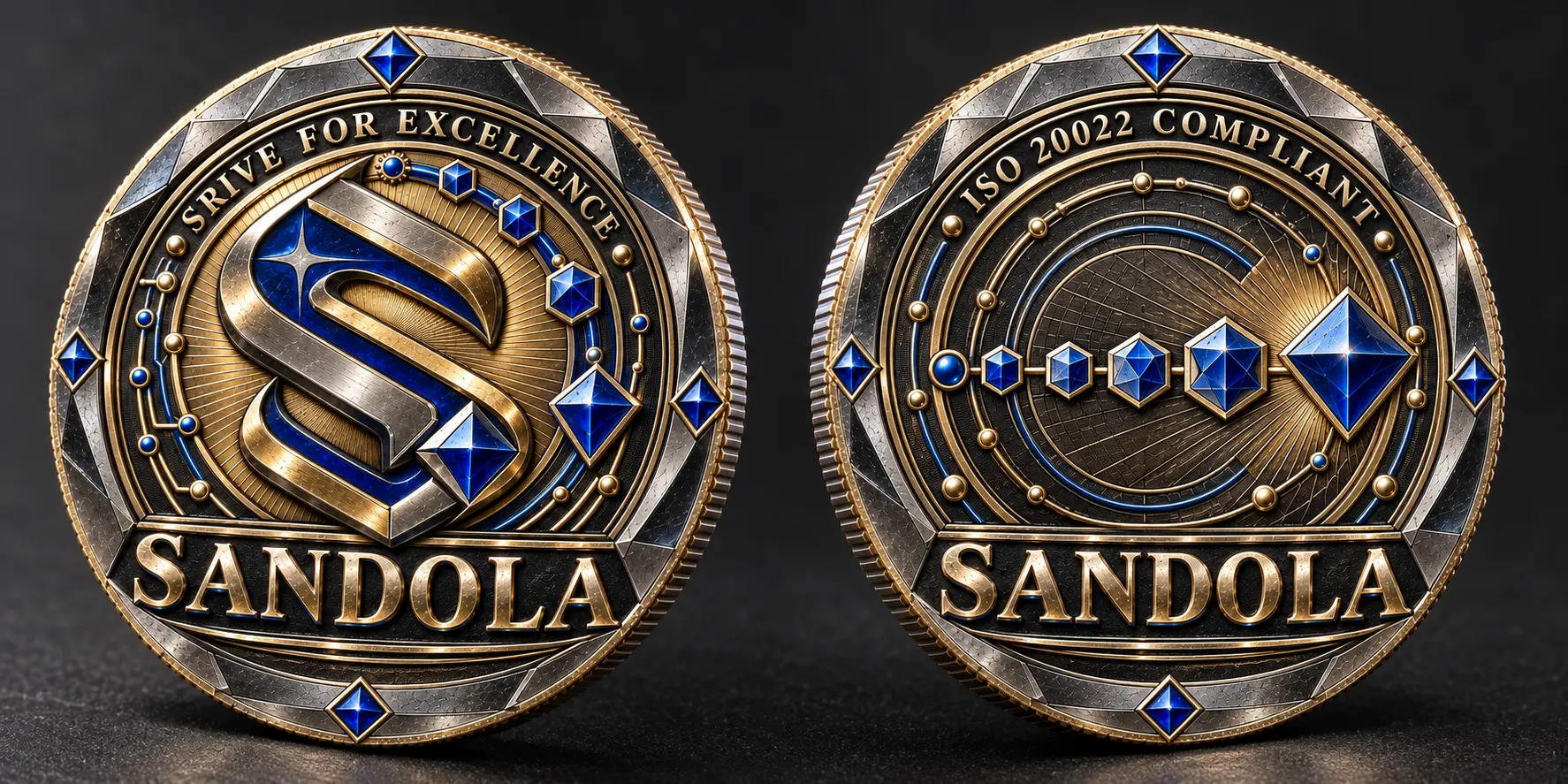 Front and reverse views of the Sandola coin
